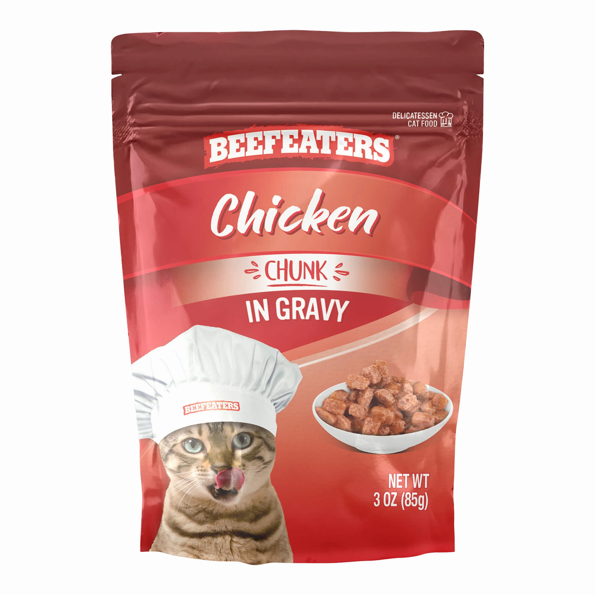 Beefeaters Wet Cat Food Pouch, Chicken Chunk in Gravy, 3 oz, Case of 24 cat scratchers cat towers cat window perch cat heating pad cat calming spray