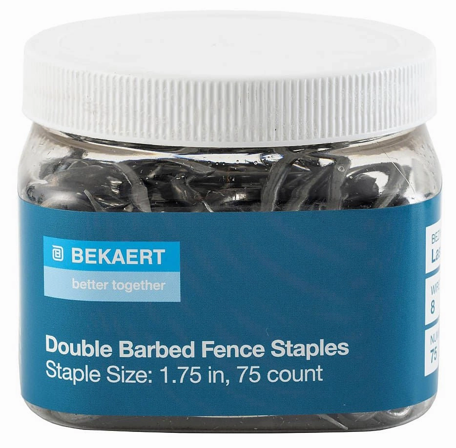 Bekaert 1.75" 8 ga Double Barbed Staples, 75 ct/jar grooming tools dog brush cat nail clipper pets shampoo pet trimmer
