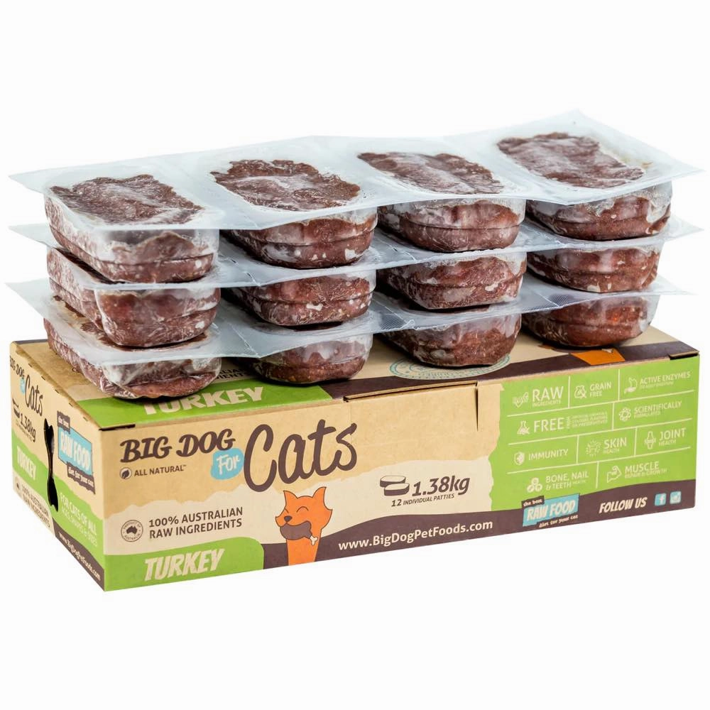 Big Dog BARF Turkey Grain-Free Frozen Raw Cat Food 1.38kg dry cat food cat treats grain free cat food kitten treats cat dental treats
