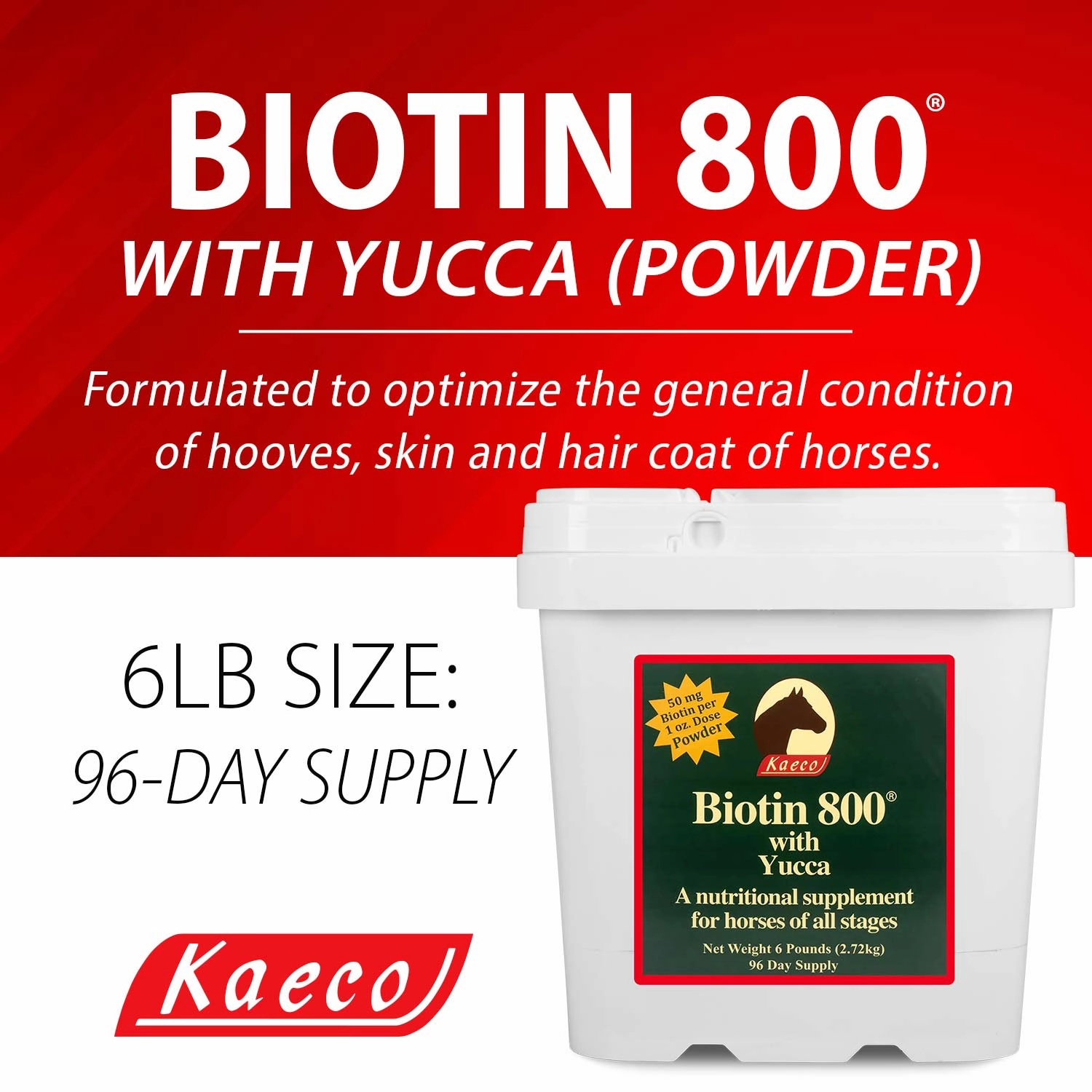 Biotin 800 Powder with Yucca Equine Supplement