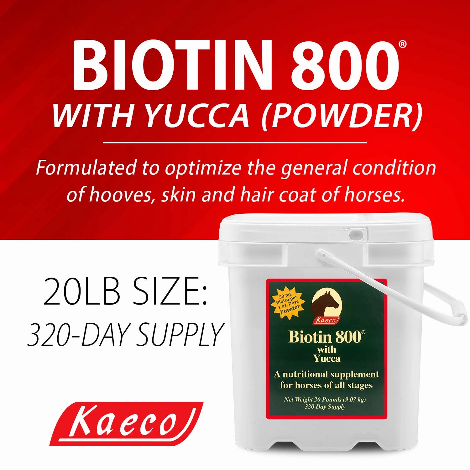 Biotin 800 Powder with Yucca Equine Supplement