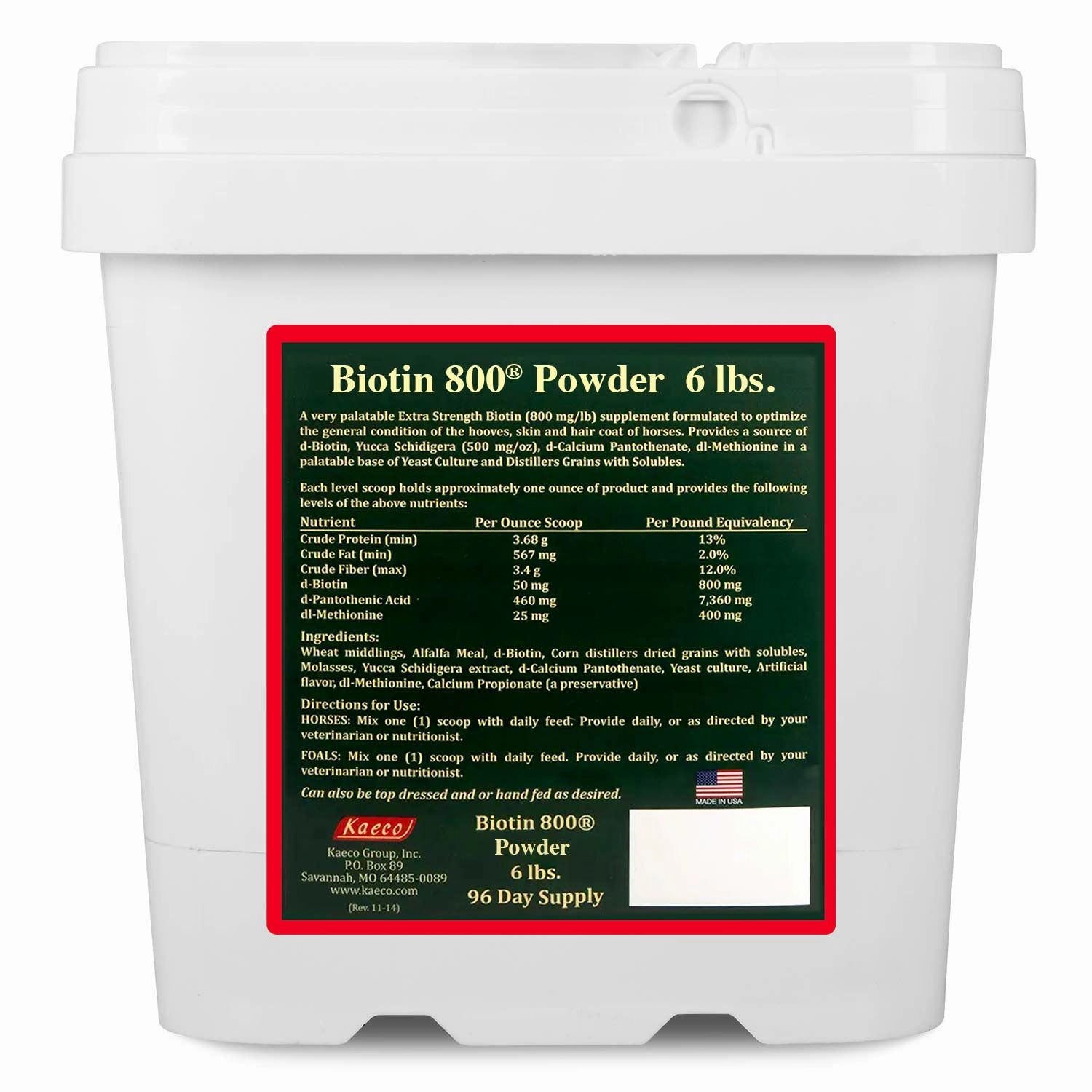 Biotin 800 Powder with Yucca Equine Supplement
