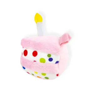 Birthday Cake Slice Dog Toy Pink dog toys indestructible dog toys dog tug toys dog plush chew resistant toy