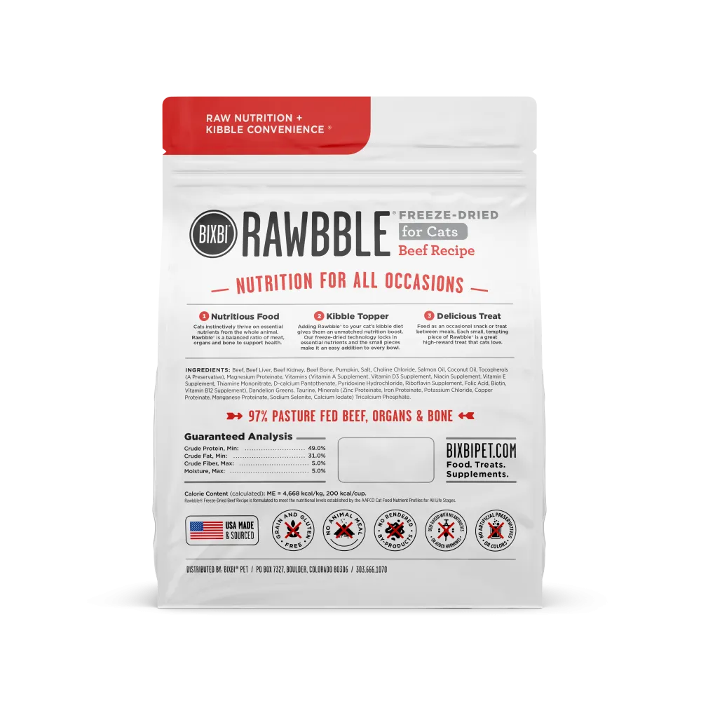Bixbi Rawbble Beef Freeze Dried for Cats