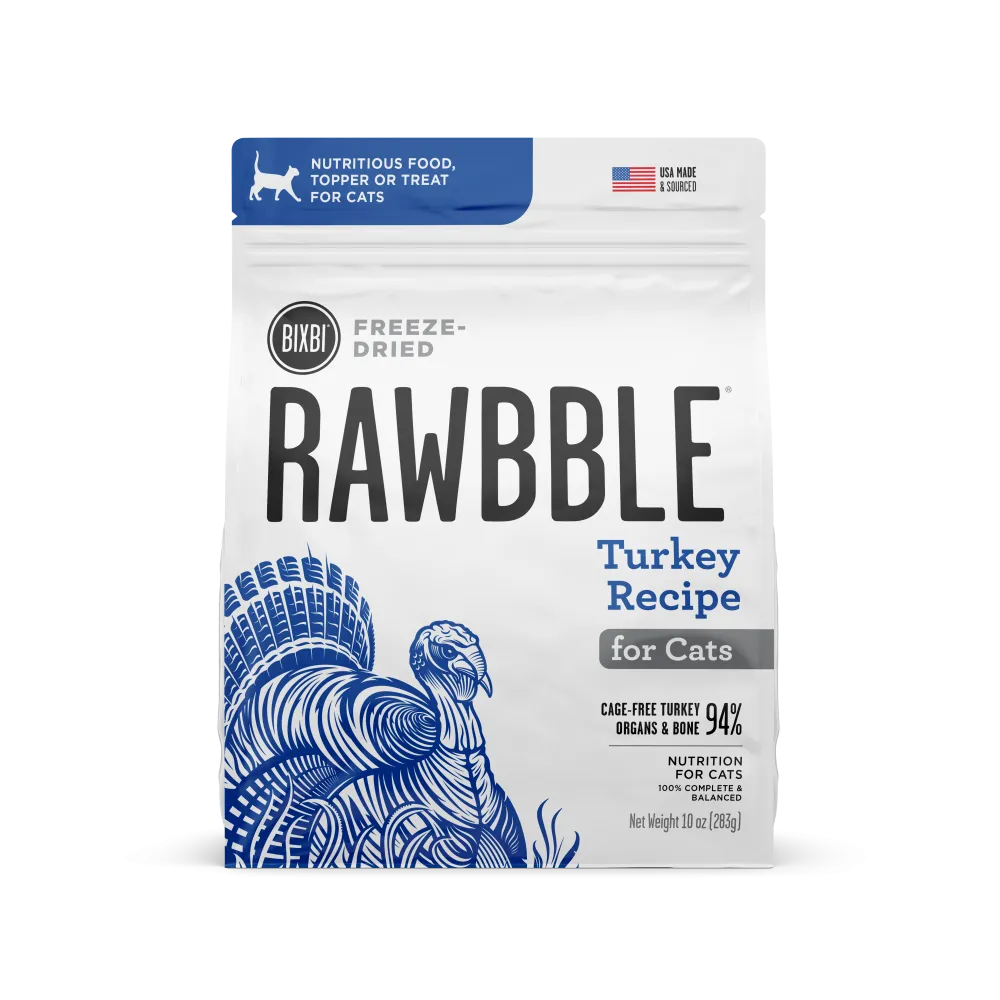 Bixbi Rawbble Turkey Freeze Dried for Cats freeze dried dog food raw food for dogs dog freeze meal high protein dog food grain free freeze dog food