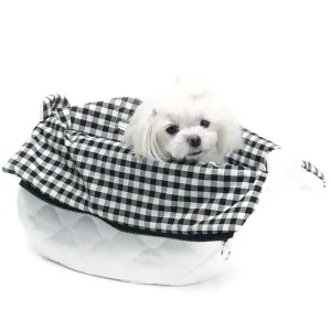 Black Check Inner Cooling Bag For Fundle dog bowtie leather collar dog charm dog party wear dog scarf set