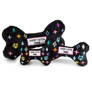 Black Monogram Chewy Vuiton Bone Dog Toy dog toys indestructible dog toys dog tug toys dog plush chew resistant toy