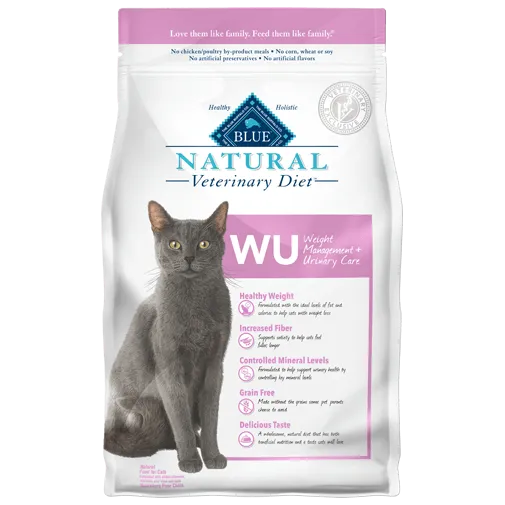 Blue Buffalo BLUE Natural Veterinary Diet WU Weight Management   Urinary Care Dry Cat Food cat treats toys for cats cat hair remover cat cleaning supplies cat food bowl