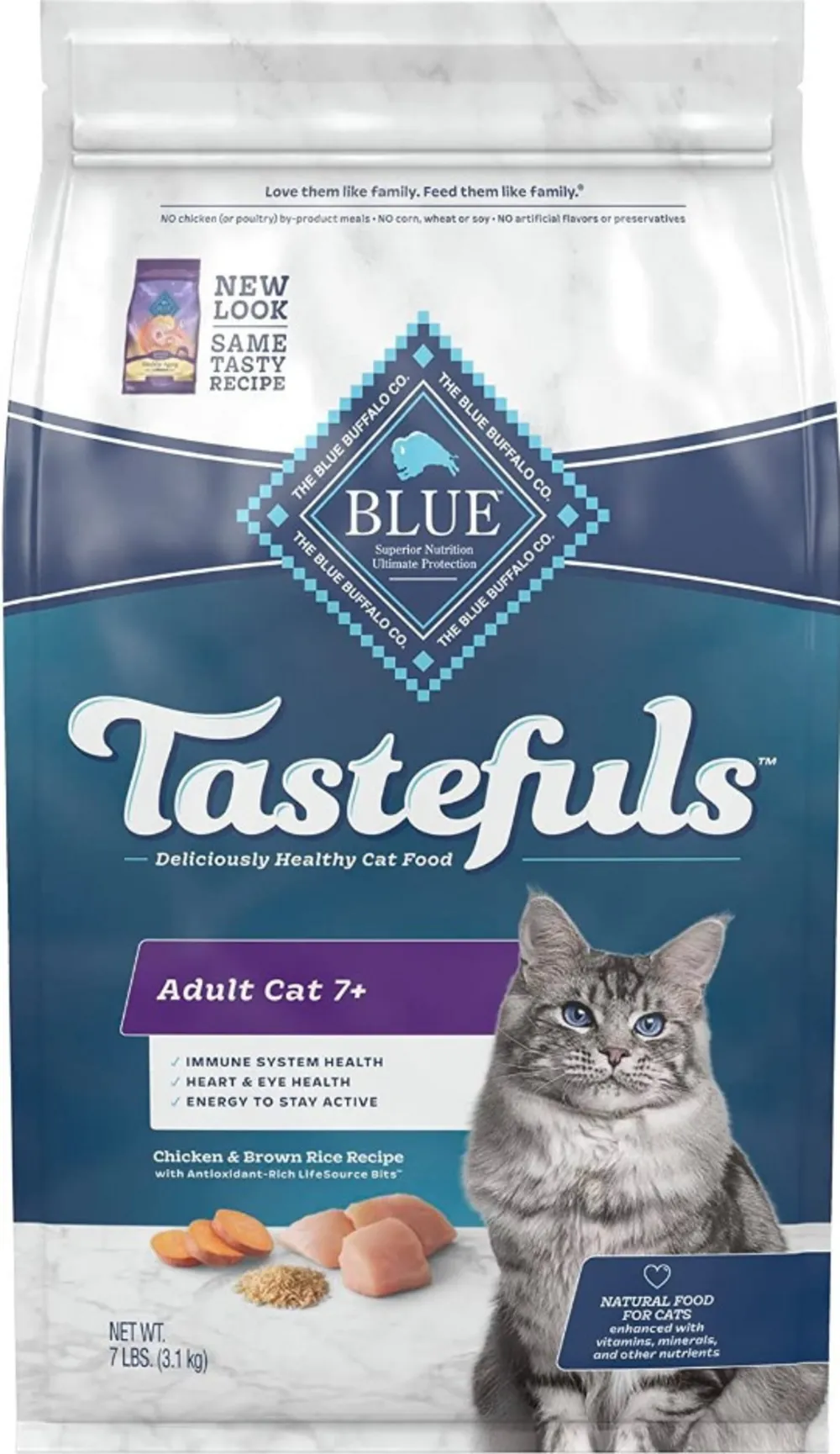 Blue Buffalo Tastefuls Adult Cat 7  Chicken & Brown Rice Recipe Dry Food freeze dried dog food raw food for dogs dog freeze meal high protein dog food grain free freeze dog food