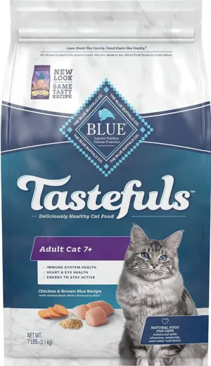 Blue Buffalo Tastefuls Adult Cat 7  Chicken & Brown Rice Recipe Dry Food freeze dried dog food raw food for dogs dog freeze meal high protein dog food grain free freeze dog food
