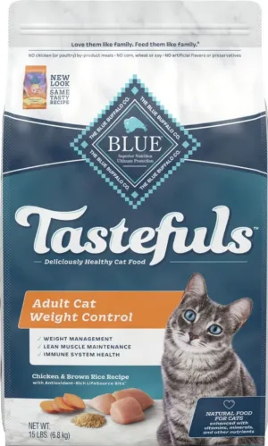Blue Buffalo Tastefuls Adult Cat Weight Control Chicken & Brown Rice Recipe Dry Food freeze dried dog food raw food for dogs dog freeze meal high protein dog food grain free freeze dog food