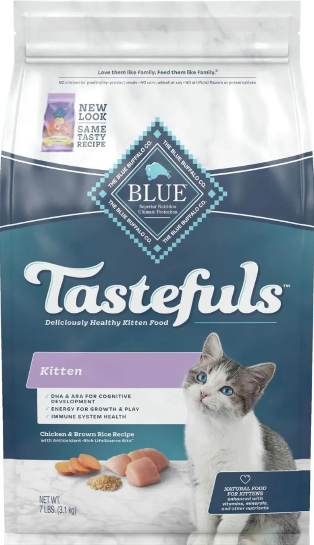 Blue Buffalo Tastefuls Kitten Chicken & Brown Rice Recipe Dry Food freeze dried dog food raw food for dogs dog freeze meal high protein dog food grain free freeze dog food