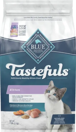 Blue Buffalo Tastefuls Kitten Chicken & Brown Rice Recipe Dry Food freeze dried dog food raw food for dogs dog freeze meal high protein dog food grain free freeze dog food