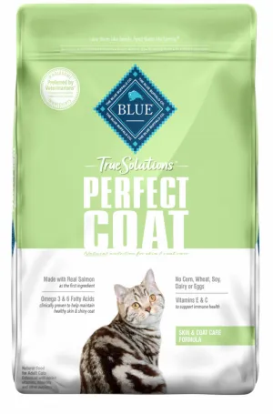 Blue Buffalo True Solutions Perfect Coat Skin & Coat Formula Adult Dry Cat Food freeze dried dog food raw food for dogs dog freeze meal high protein dog food grain free freeze dog food