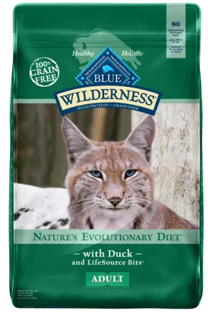 Blue Buffalo Wilderness High-Protein Grain-Free Adult Duck Recipe Dry Cat Food freeze dried dog food raw food for dogs dog freeze meal high protein dog food grain free freeze dog food