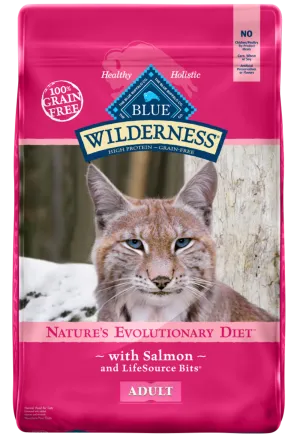 Blue Buffalo Wilderness High-Protein Grain-Free Adult Salmon Recipe Dry Cat Food freeze dried dog food raw food for dogs dog freeze meal high protein dog food grain free freeze dog food