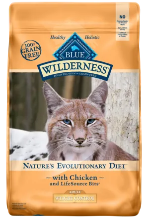 Blue Buffalo Wilderness High-Protein Grain-Free Adult Weight Control Chicken Recipe Dry Cat Food freeze dried dog food raw food for dogs dog freeze meal high protein dog food grain free freeze dog food