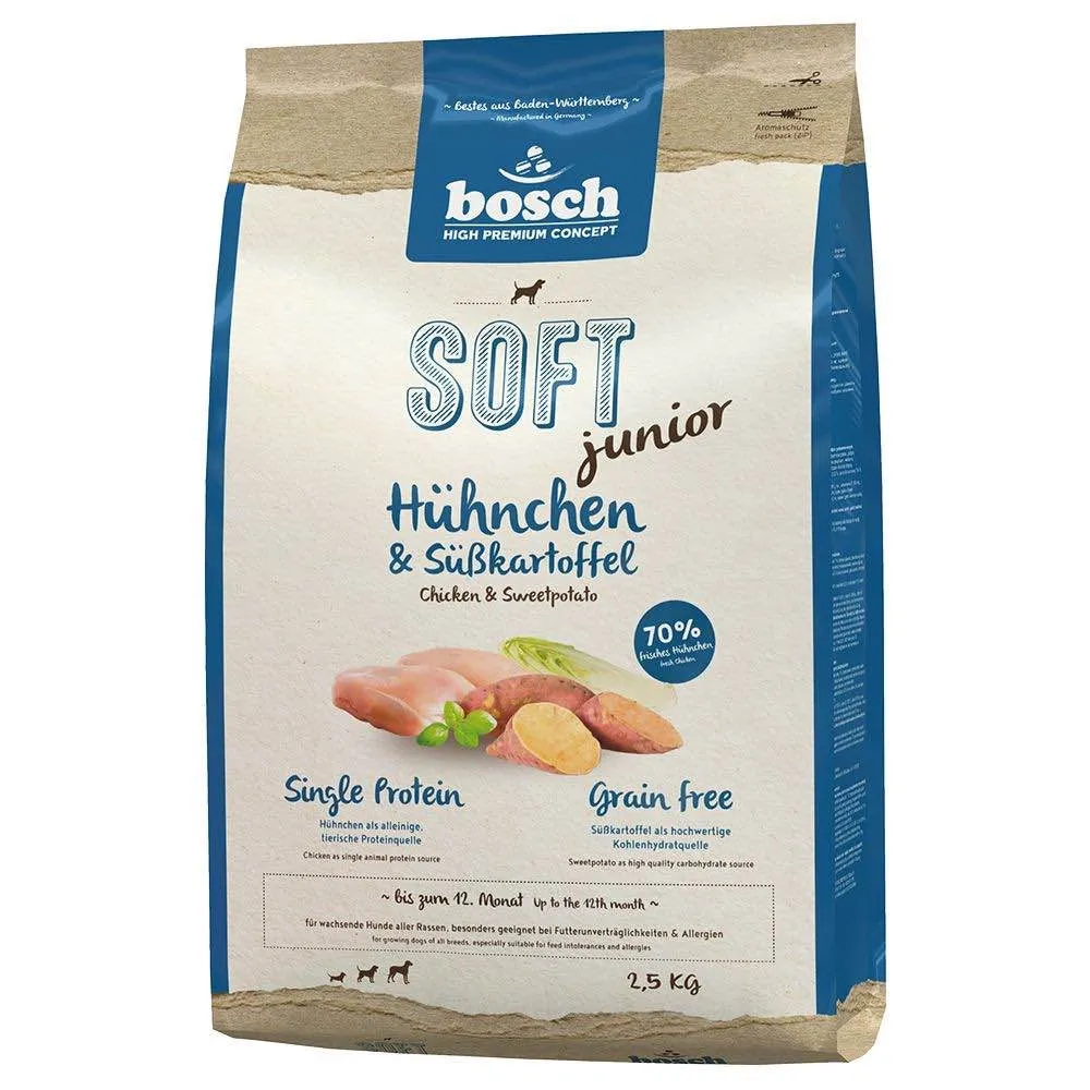 Bosch High Premium Soft  Junior Chicken & Sweet Potato Grain Free Dry Dog Food freeze dried dog treats dog freeze snacks raw dog treat dehydrated dog food meat dog snack