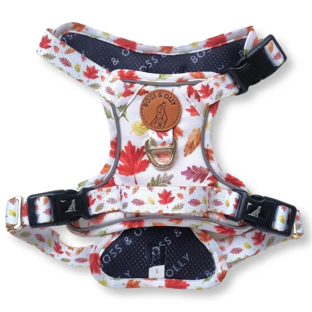 Boss & Olly Active Dog Harness (Autumn Leaves) grain free dog food natural dog biscuits high protein dog food dog food pack dog meat sticks