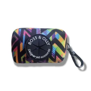Boss & Olly Dog Poo Bag Holder (Aztec Rainbow) puppy food dog jerky treats dog dental treats dog chicken strips organic dog food