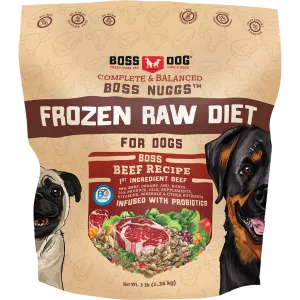 Boss Dog Frozen Complete Raw Beef Nuggs 3lb Bag livestock health goat wellness poultry spray cattle health aid goat nutrition