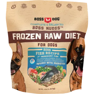 Boss Dog Frozen Complete Raw Fish Nuggs 3lb Bag *Special Order Only* livestock health goat wellness poultry spray cattle health aid goat nutrition