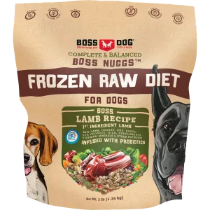 Boss Dog Frozen Complete Raw Lamb Nuggs 3lb Bag livestock health goat wellness poultry spray cattle health aid goat nutrition