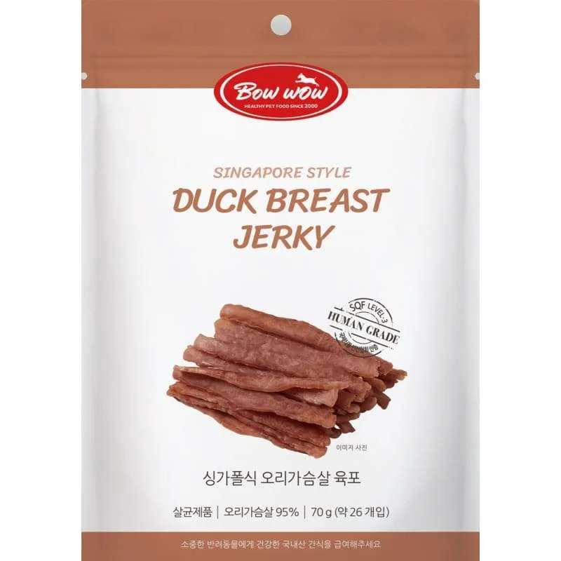 Bow Wow Singapore Style Duck Breast Jerky Dog Treats 70g dog supplies dog food toys accessories dog bed