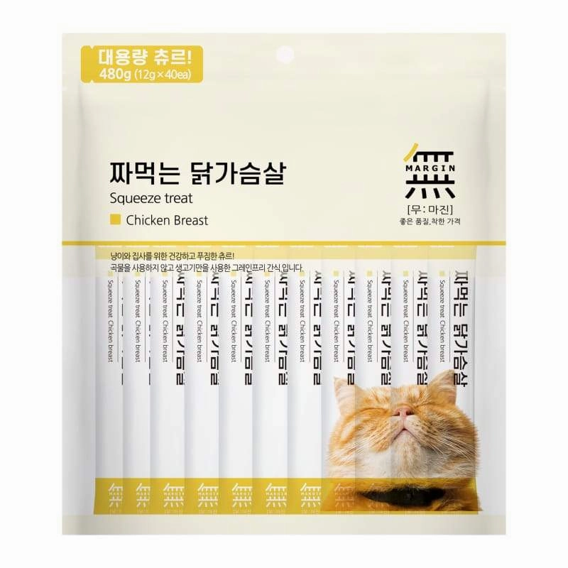 Bow Wow Mumargin Squeeze Chicken Breast Grain-Free Wet Cat Treats 480g dog chew toys dog dental chews durable chew toys puppy chew toy bone chew