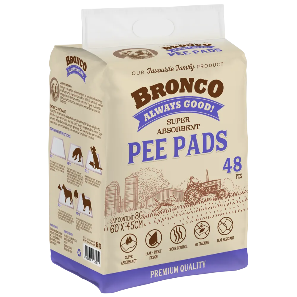 Bronco Super Absorbent Pee Pads 48pcs (60 x 45cm) dog training treats training clicker crate training set travel bowl portable water bottle
