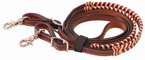 Brown Rawhide Laced Roping Rein, 7' cat fur care cat grooming tools cat deshedding brush cat bath kit cat nail trimmer