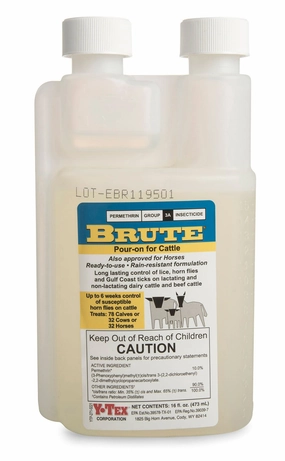 Brute Pour-On Insecticide for Fly & Pest Control pet shampoo pet brush pet wipes pet scissors pets comb