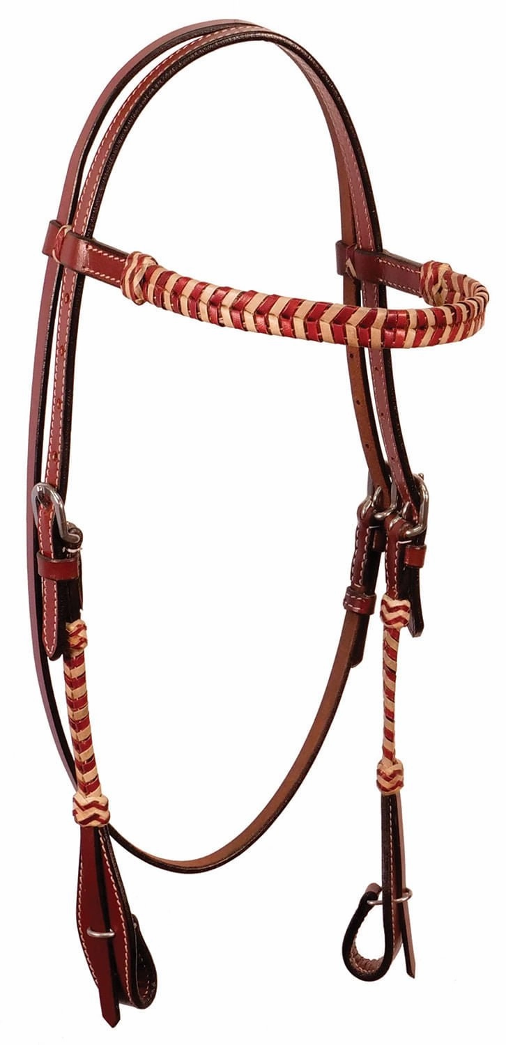 Buffalo Leather Brown Rawhide Laced Browband Headstall cat fur care cat grooming tools cat deshedding brush cat bath kit cat nail trimmer