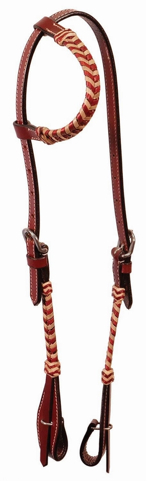 Buffalo Leather Brown Rawhide Laced One Ear Headstall cat fur care cat grooming tools cat deshedding brush cat bath kit cat nail trimmer