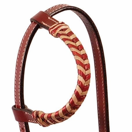 Buffalo Leather Brown Rawhide Laced One Ear Headstall