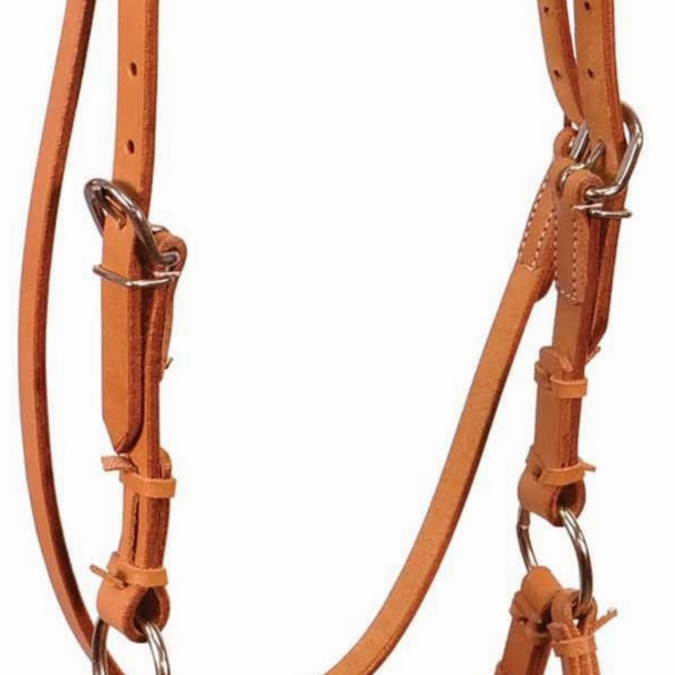 Buffalo Leather Fully Adjustable Leather Nose Side Pull Headstall
