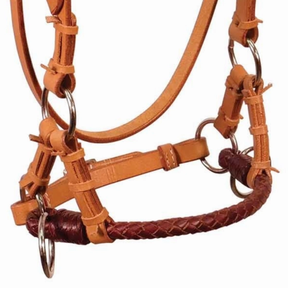 Buffalo Leather Fully Adjustable Leather Nose Side Pull Headstall