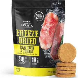 'BUNDLE DEAL': Absolute Holistic Patties Duck & Turkey Grain-Free Freeze-Dried Dog Food 12.7oz horse supplement horse vitamins animal probiotics livestock digestive aid horse immune booster