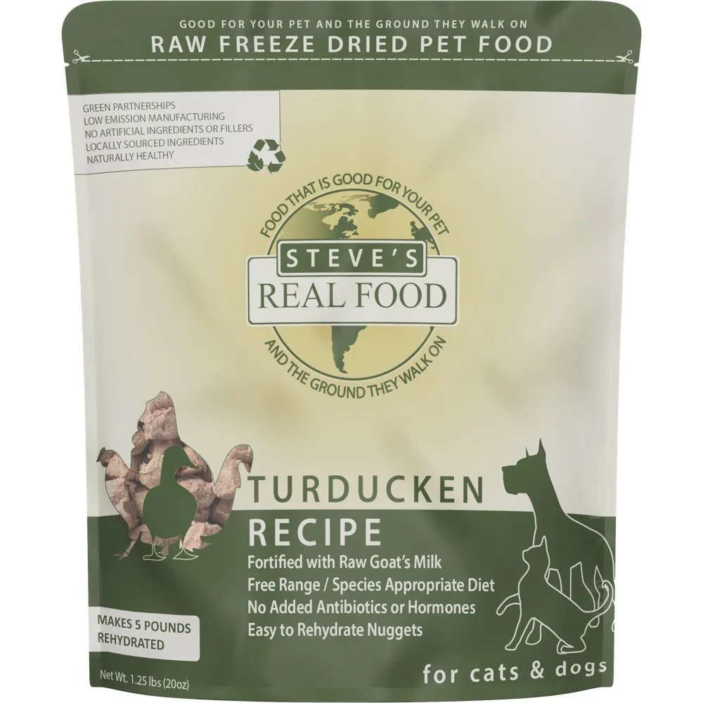 'BUNDLE DEAL FREE FD TREATS': Steve's Real Food Turducken Grain-Free Freeze-Dried Raw Food For Cats & Dogs 20oz fly trap horse fly spray poultry fly control fly repellent farm fly solution