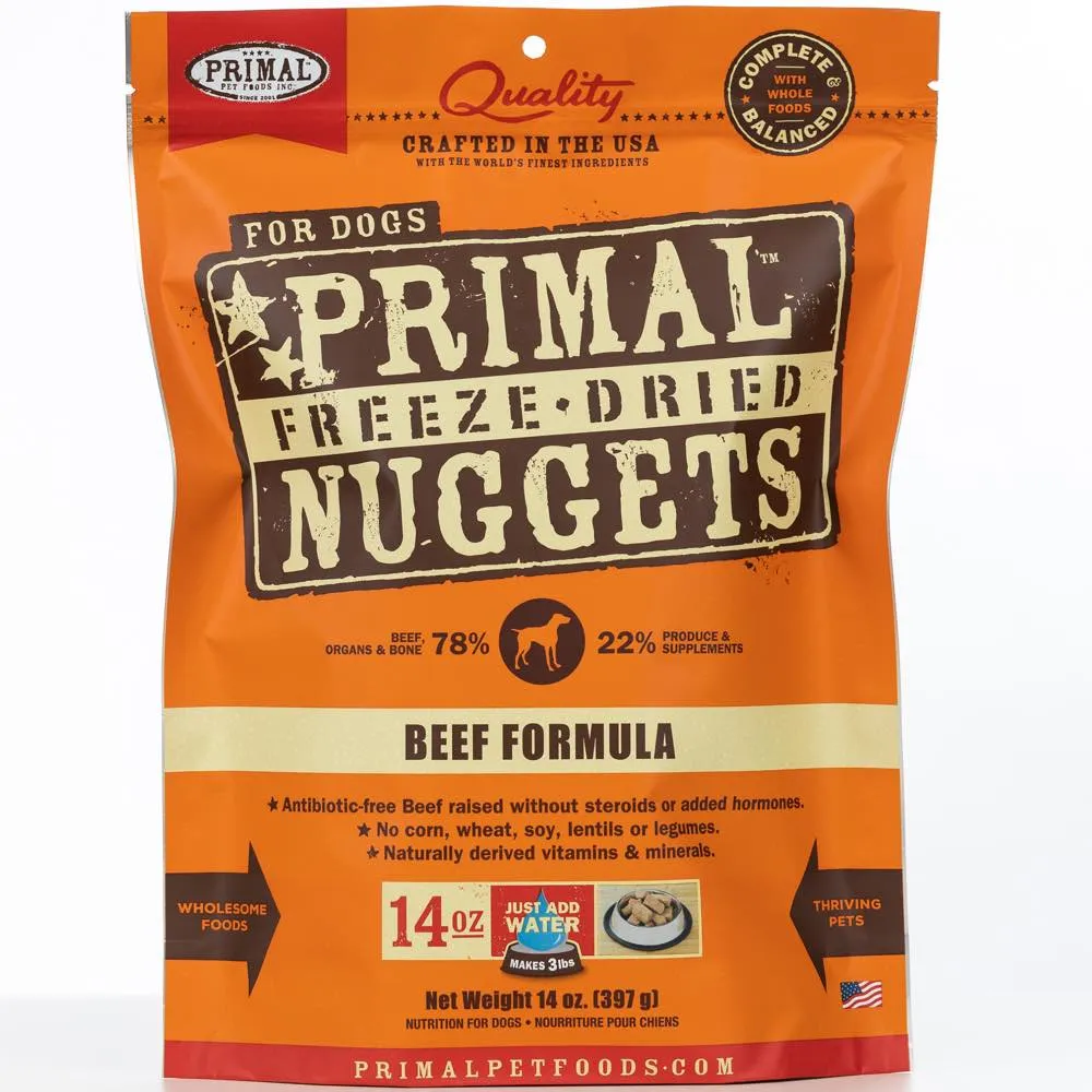 'BUNDLE DEAL': Primal Beef Formula Grain-Free Freeze-Dried Dog Food 14oz horse supplement horse vitamins animal probiotics livestock digestive aid horse immune booster