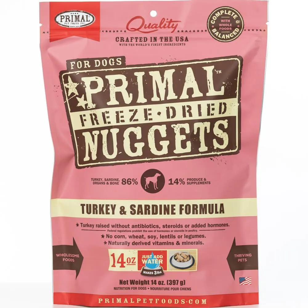 'BUNDLE DEAL': Primal Turkey & Sardine Formula Grain-Free Freeze-Dried Dog Food horse supplement horse vitamins animal probiotics livestock digestive aid horse immune booster