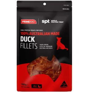 'BUNDLE DEAL': Prime100 Single Protein Duck Fillets Air Dried Dog Treats 100g dog grooming shampoo collar crate feeding supplies