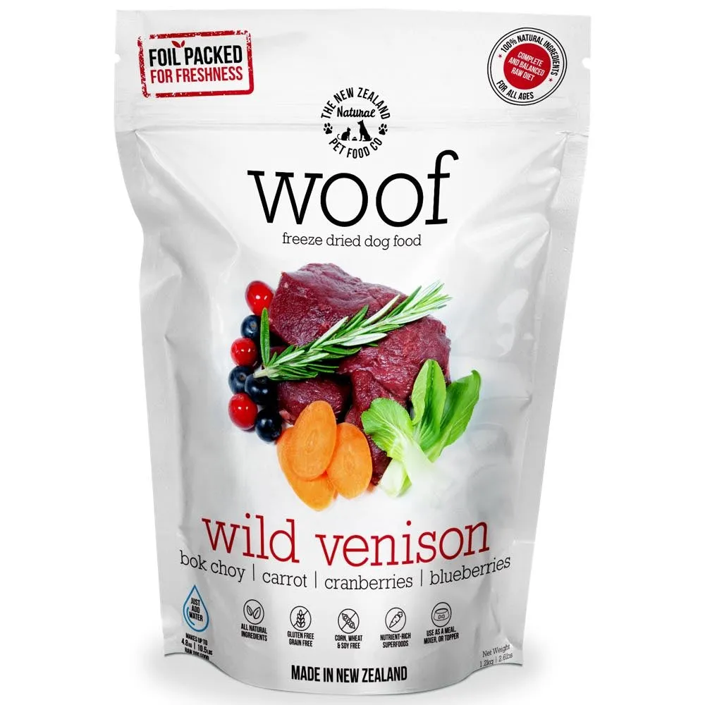 'BUNDLE DEAL': WOOF Wild Venison Freeze Dried Raw Dog Food dog grooming shampoo collar crate feeding supplies