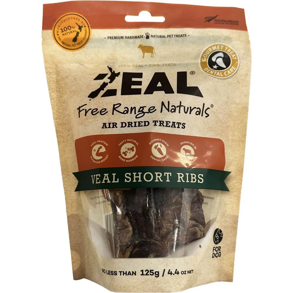 'BUNDLE DEAL': Zeal Free Range Naturals Veal Short Ribs Air-Dried Dog Treats 125g dog grooming shampoo collar crate feeding supplies