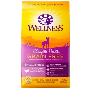 'BUNDLE DEAL/FREE FD TREATS': Wellness Complete Health Turkey, Chicken & Salmon Small Breed Adult Grain Free Dry Dog Food dog grooming shampoo collar crate feeding supplies