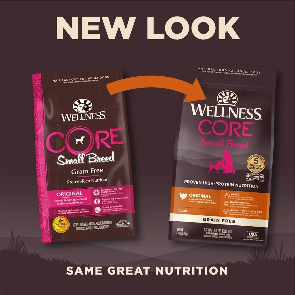'BUNDLE DEAL/FREE FD TREATS': Wellness CORE Grain-Free Small Breed Adult Formula Dry Dog Food