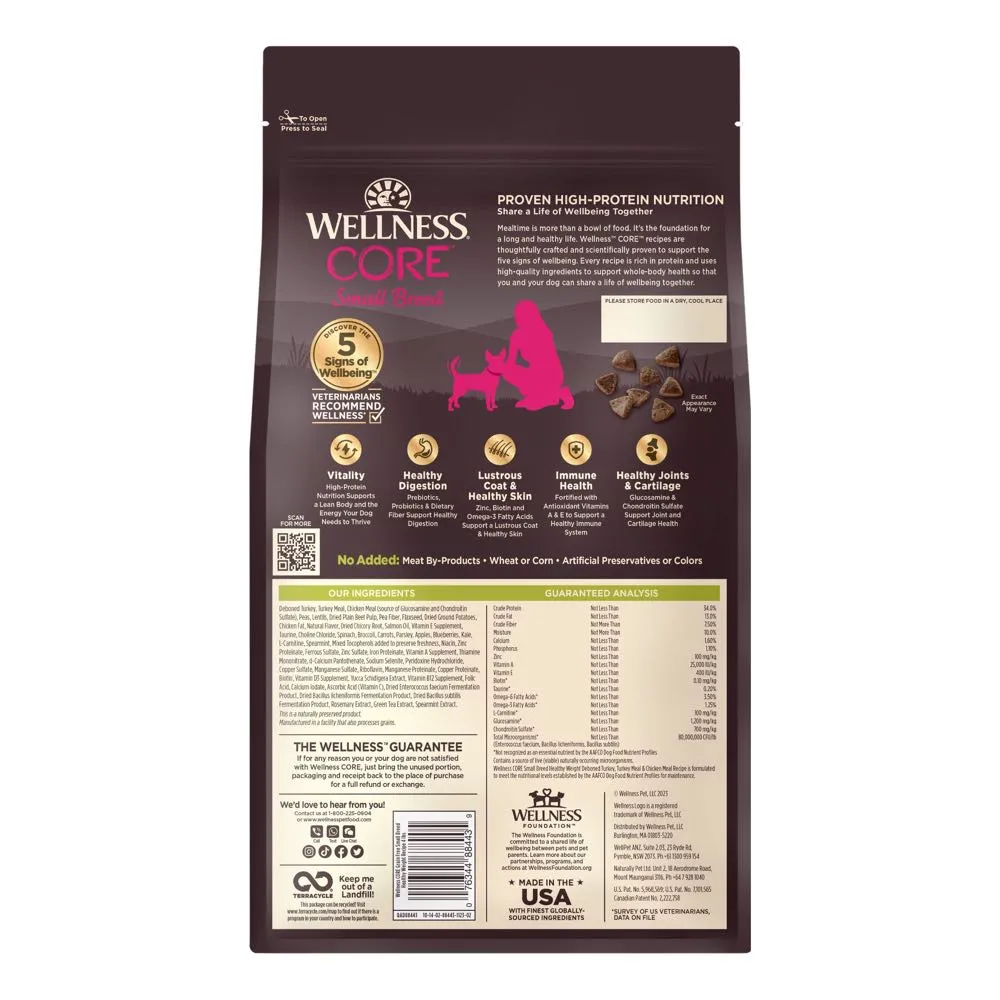 'BUNDLE DEAL/FREE FD TREATS': Wellness CORE Grain-Free Small Breed Healthy Weight Dry Dog Food