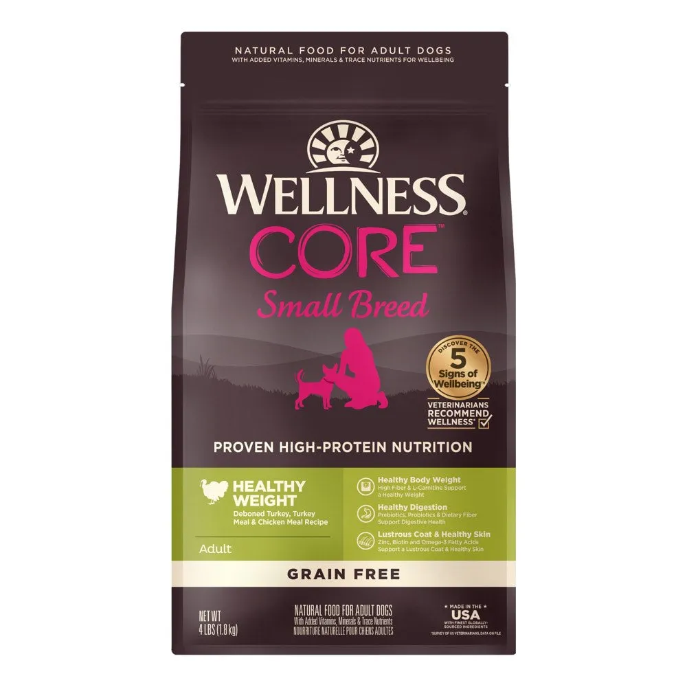 'BUNDLE DEAL/FREE FD TREATS': Wellness CORE Grain-Free Small Breed Healthy Weight Dry Dog Food