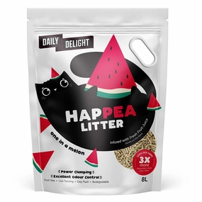 BUNDLE DEAL: Daily Delight Happea One In A Melon (Watermelon) Clumping Cat Litter 8L kitten supplies kitten toys kitten food kitten litter box kitten bed