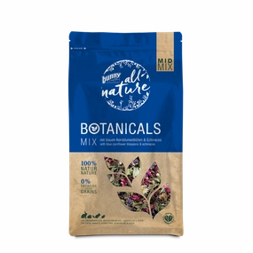 Bunny Nature Botanicals Mid Mix Blue Cornflower Blossoms & Echinacea 120g cat vitamins cat digestive aid cat immune support cat joint supplement cat skin supplement